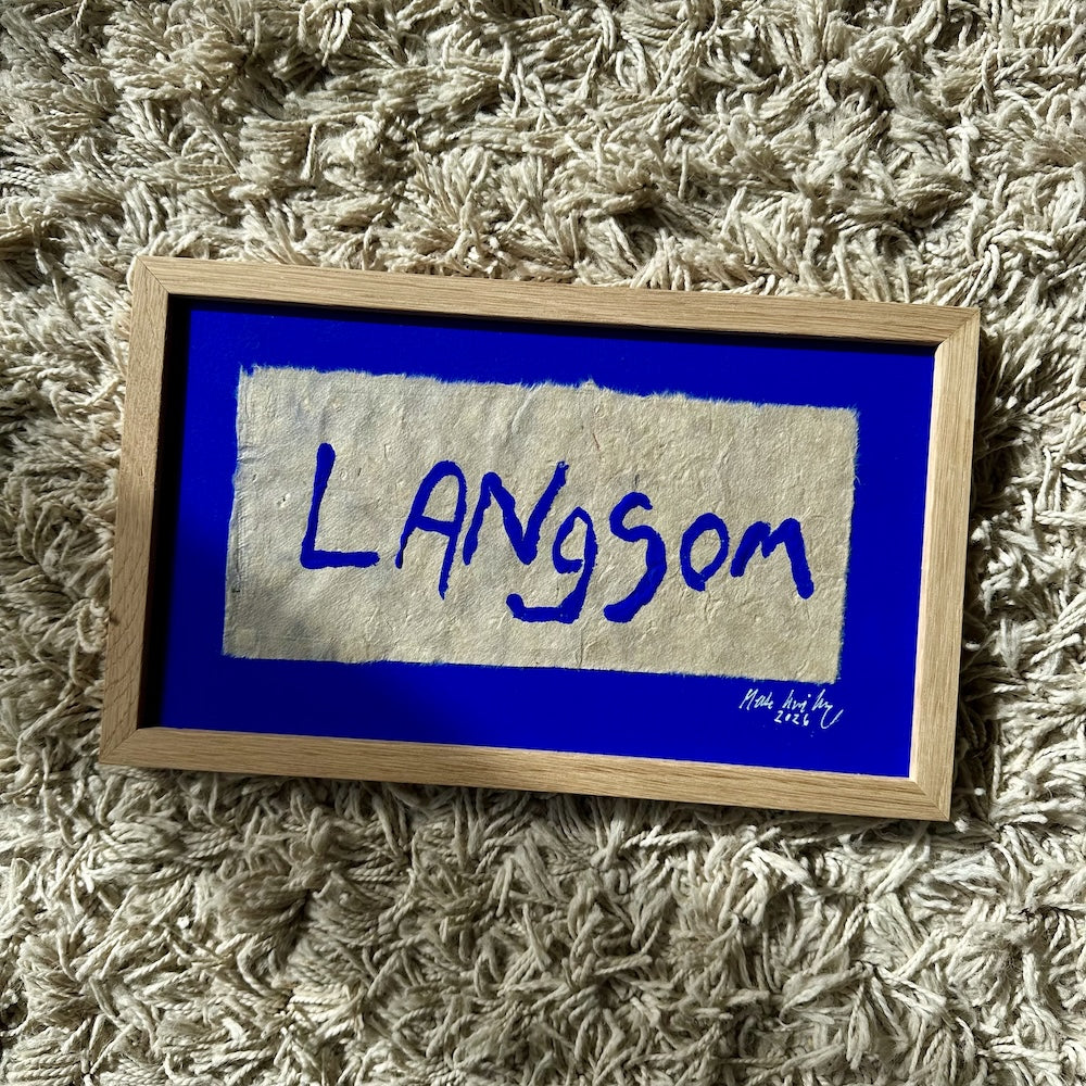 Langsom... - originalt papirværk - 31,5 x 19 cm - egetræsramme/ART-glas
