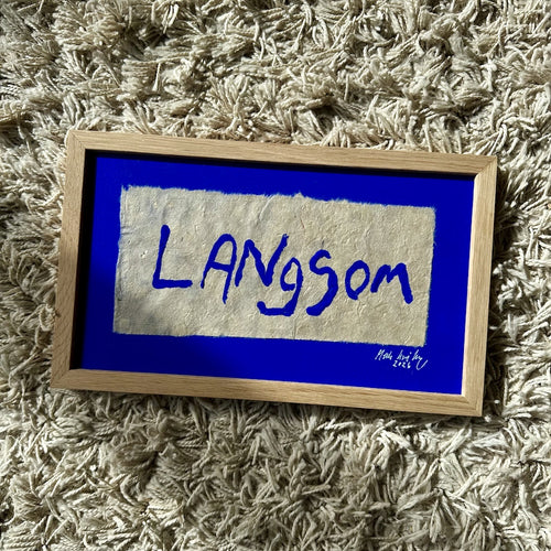 Langsom... - originalt papirværk - 31,5 x 19 cm - egetræsramme/ART-glas