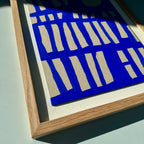 Ultramarine #15 - originalt papirværk - 28 x 36,5 cm - egetræsramme/ART-glas