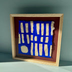 Ultramarine #19 - originalt papirværk - 31 x 32 cm - egetræsramme/ART-glas