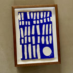 Ultramarine #17 - originalt papirværk - 38,5 x 30 cm - Røget egetræsramme/ART-glas