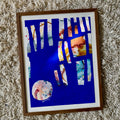 Ultramarine #12 - originalt papirværk - 37x47 cm - røget egetræsramme/ART-glas