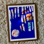 Ultramarine #12 - originalt papirværk - 37x47 cm - røget egetræsramme/ART-glas