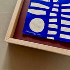 Ultramarine #16 - originalt værk i egetræsramme/ART-glas - 38,5 x 30 cm