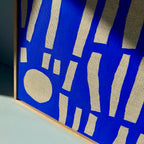Ultramarine #21 - originalt værk på hørlærred - 57 x 42 cm - egetræsramme
